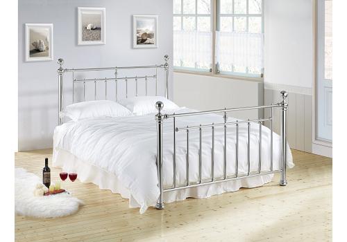 4ft6 Double Alex Polished Chrome Nickel Traditional Metal Bed frame 1